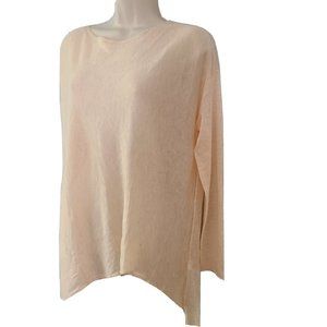 Eileen Fisher Top Pullover Sleek Tencel Merino Asymmetrical Hem sz S new
